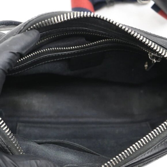 GUCCI Logo GG Pattern Tiger Bum Bag Supreme Leather - Black - Picture 4 of 15